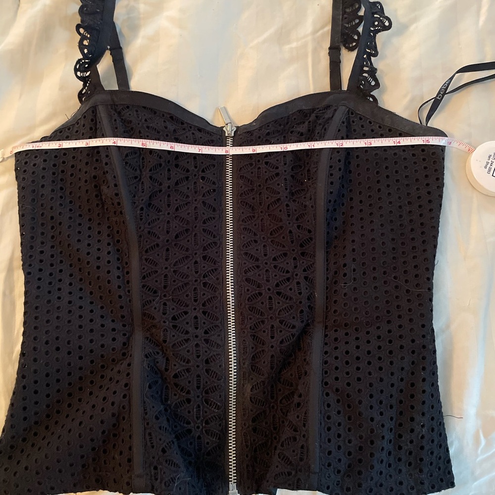 Bebe Corset Eyelet Top
